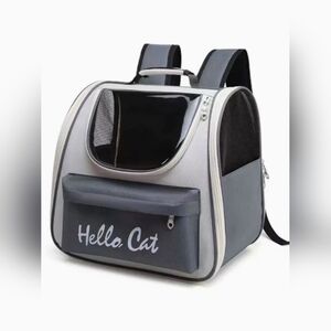 Gray Breathable Pet Cat Carrier Backpack